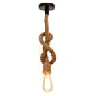 Pendente Luminária Corda Sisal Natural 90cm Retro Industrial