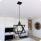 Pendente Luminária Cubo Industrial Preto