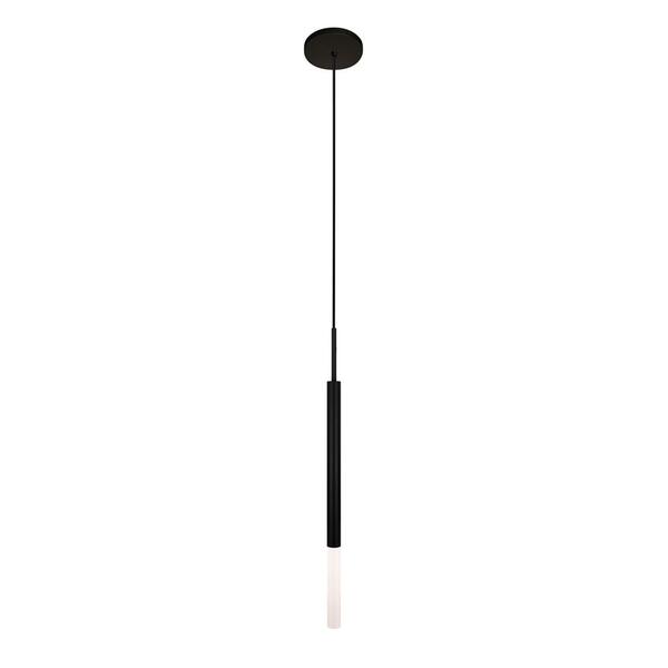 Pendente Luminária De Teto Tubo Difusor Cozinha Balcão Preto