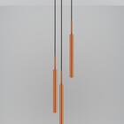 Pendente Luminária De Teto Tubo Triplo Cama Quarto Cobre