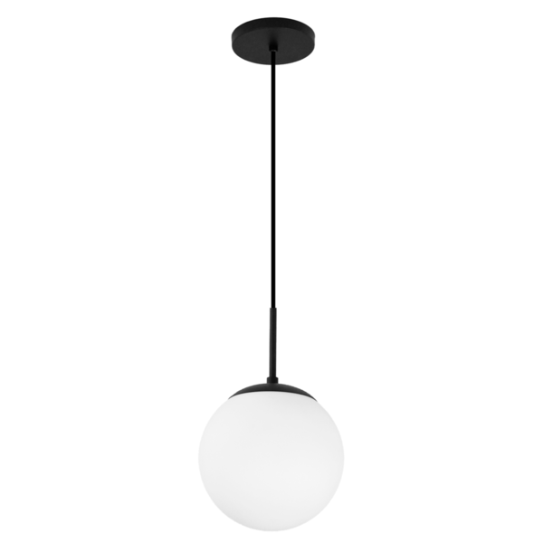 Pendente Luminária Globo Jabuticaba Vidro Lavabo Preto 20cm