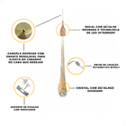 Pendente Luminária Gota Cristal Led 3w Dourado Bivolt 30cm