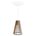 Pendente Luminária Koni E27 Madeira Sala Moderno Desmontada B