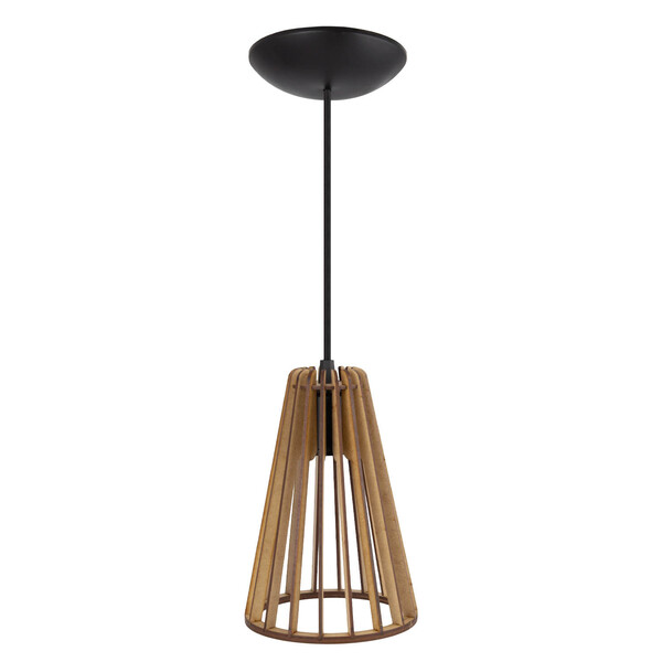 Pendente Luminária Koni E27 Madeira Sala Moderno Desmontada R