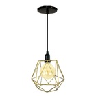 Pendente Luminária Lustre Aramado Diamante Dourado