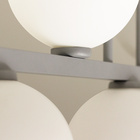 Pendente Luminária Lustre Jabuticaba 5 Globos Vidro Prata