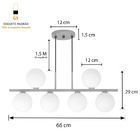 Pendente Luminária Lustre Jabuticaba 6 Globos Vidro Bronze