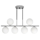 Pendente Luminária Lustre Jabuticaba 6 Globos Vidro Prata