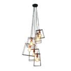 Pendente Luminaria Lustre Metal Preto Cobre 6xe27 40w Pd643