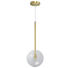 Pendente Luminária Lux Dourado Globo Cristal 20cm Vidro + Led