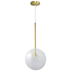 Pendente Luminária Lux Dourado Globo Cristal 25cm Vidro + Led