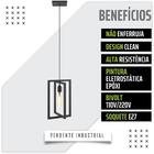 Pendente Luminária Moderna Industrial Preto