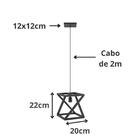 Pendente Luminária Quadrada Industrial Preto