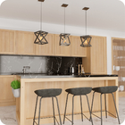 Pendente Luminária Quadrada Industrial Preto