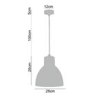 Pendente Luminaria Retro Lamp Show 128x28x28 Metal Branco