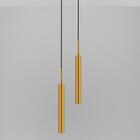 Pendente Luminária Teto Tubo Duplo Quarto Sala Mesa Dourado
