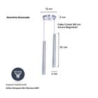 Pendente Luminária Tubo Alumínio Escovado 30 Cm - Duplo