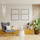 Pendente Luminária Tubo Branco 40 Cm Triplo + Led Branco Neut