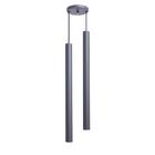 Pendente Luminária Tubo Cinza 50 Cm - Duplo + Lâmpada Led Bra