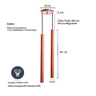 Pendente Luminária Tubo Cobre 50 Cm - Duplo