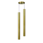 Pendente Luminária Tubo Dourado Escovado 50 Cm Cabo Cristal D