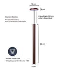 Pendente Luminária Tubo Marrom 50 Cm