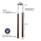 Pendente Luminária Tubo Marrom 50 Cm - Duplo