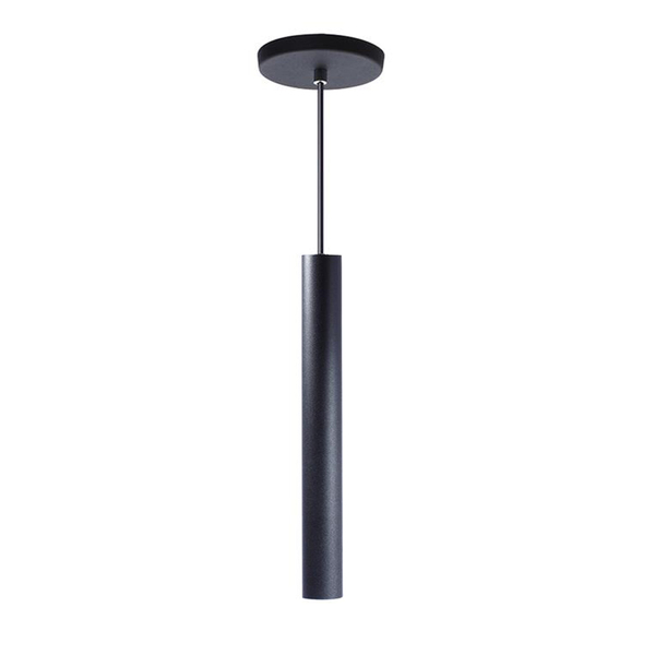 Pendente Luminária Tubo Preto 30 Cm + Lâmpada Led Branco Quen