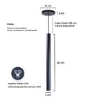 Pendente Luminária Tubo Preto 50 Cm