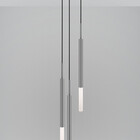 Pendente Luminária Tubo Teto Triplo Difusor Lavabo Prata