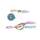 Pendente Lustre 2 Aneis Durado Fosco Led 50w St2119