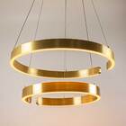 Pendente Lustre 2 Anéis Ring Arco Dourado Led 80w St2123