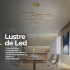 Pendente Lustre 7 Anéis Arcos Led P/ Sala De Estar 3000k