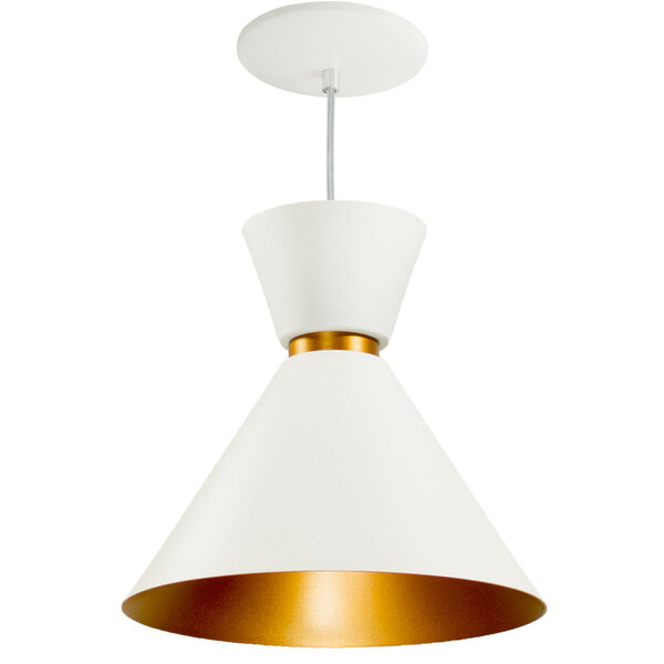 Pendente Lustre Berlin Branco Em Alumínio 23cm P/ Balcão Mesa