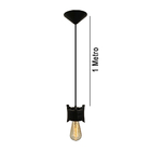 Pendente Lustre De Teto Disc Retrô Preto Soquete E27