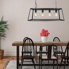 Pendente Lustre Industrial Para Mesa 115x78x78 Metal Preta