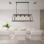 Pendente Lustre Industrial Para Mesa 115x78x78 Metal Preta