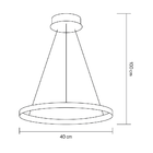 Pendente Lustre Led Moderno 1 Aro Arco Anel Atenas 40cm 18w 6