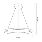 Pendente Lustre Led Moderno 1 Aro Arco Anel Atenas 60cm 29w 6