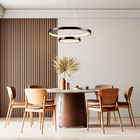 Pendente Lustre Led Moderno 2 Aros Arcos Anéis 20cm E 40cm At