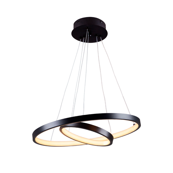 Pendente Lustre Led Moderno 2 Aros Arcos Anéis 20cm E 40cm At