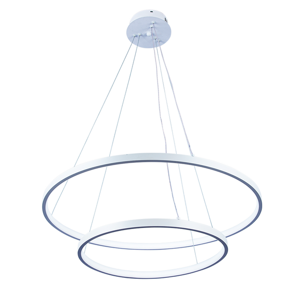 Pendente Lustre Led Moderno 2 Aros Arcos Anéis 40cm E 60cm At