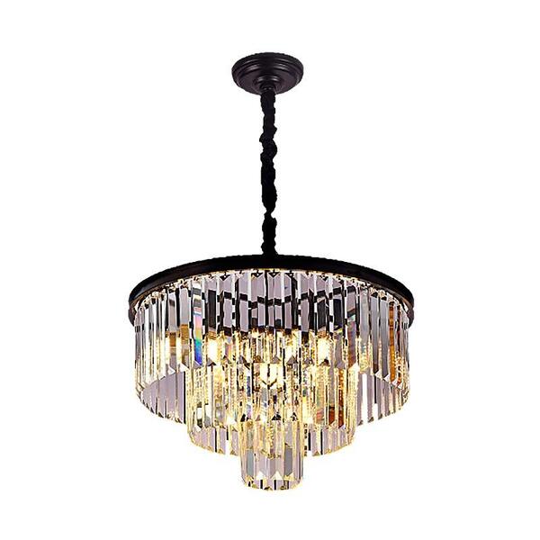 Pendente Lustre Ltr-011p Para 6 Lâmpadas E14 Preto Para Salas