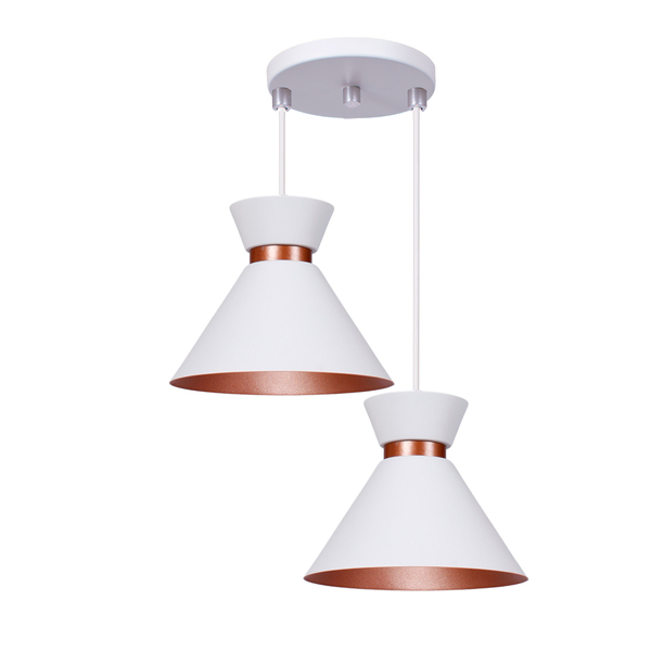 Pendente Lustre Luminária Berlim 15cm Branco Duplo