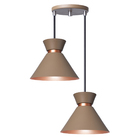 Pendente Lustre Luminária Berlim 15cm Fendi Duplo