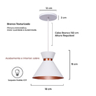 Pendente Lustre Luminária Berlim 15cm Moderno Branco