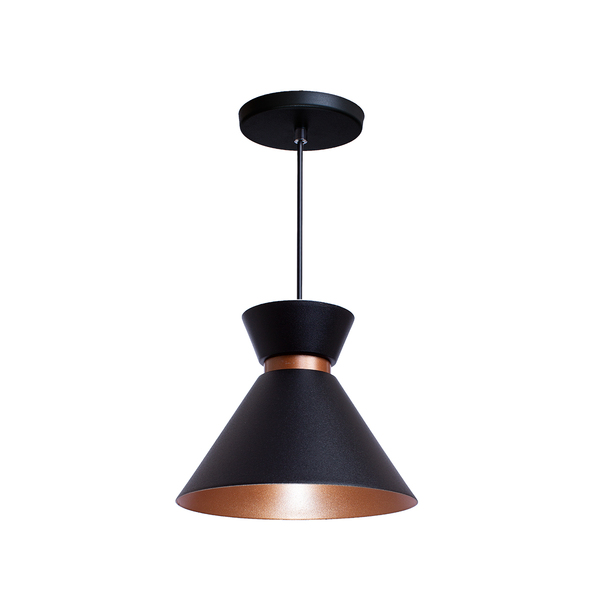 Pendente Lustre Luminária Berlim 15cm Moderno Preto