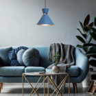 Pendente Lustre Luminária Berlim 23cm Azul