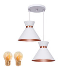 Pendente Lustre Luminária Berlin 15cm Branco Duplo + Lâmpada