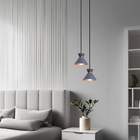 Pendente Lustre Luminária Berlin 15cm Cinza Duplo + Lâmpada L